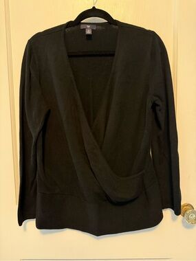 GAP Black Wrap-Front Knit Cardigan